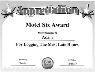 Motel award