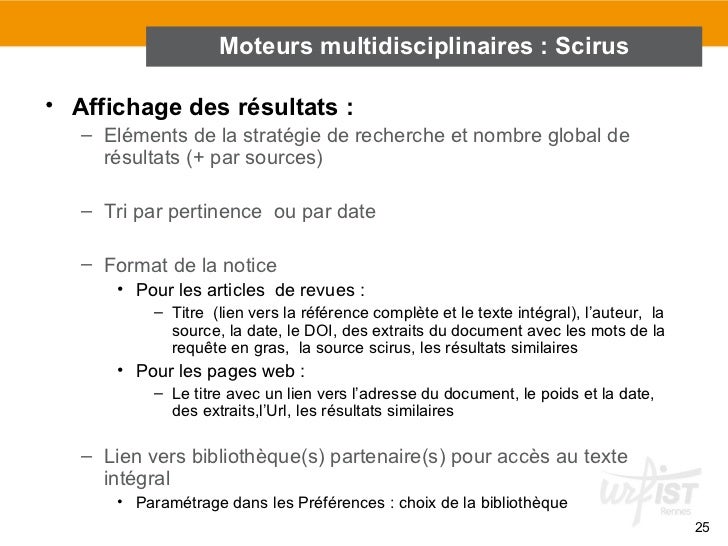 Les moteurs de recherche scientifique