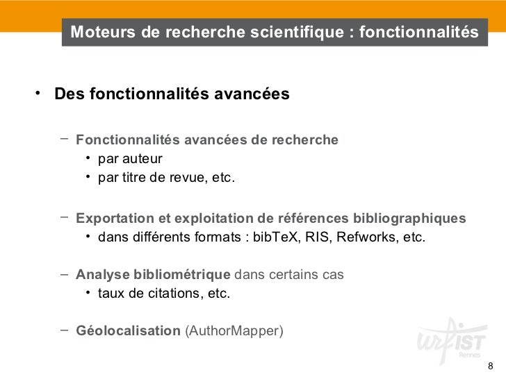 Les moteurs de recherche scientifique
