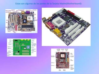 Estas son algunas de las partes de la Tarjeta Madre(Motherboard):