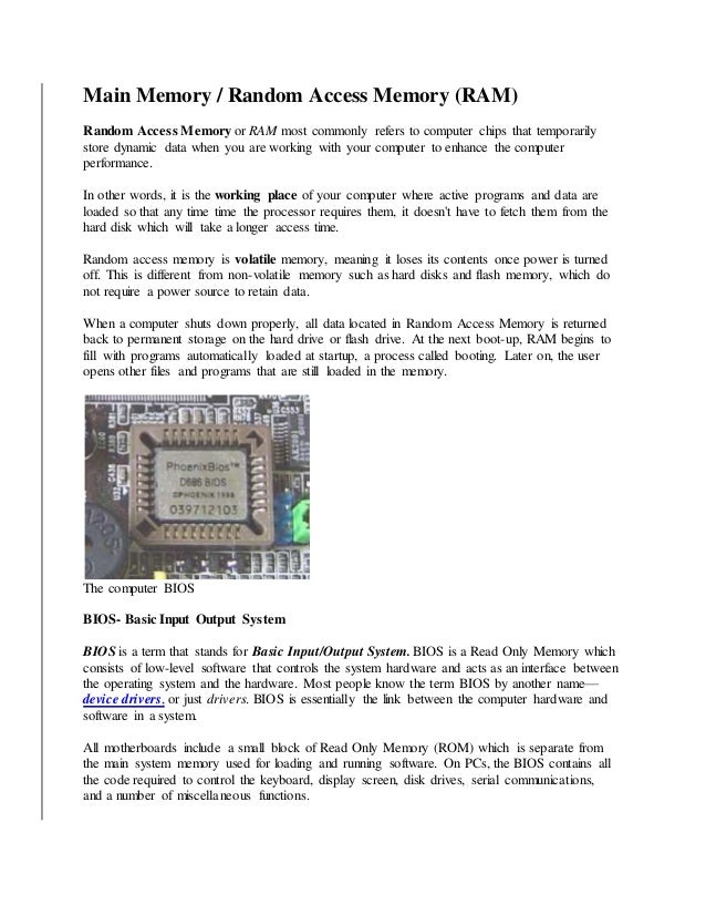 Difference Between Serial And Random Access Memory Definition