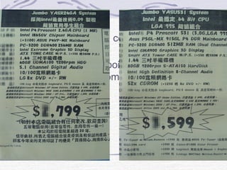 Case Studies
For the following 2 computers, state its
specifications.
You should try to point out what are
those hardware components and how
they are different.
 