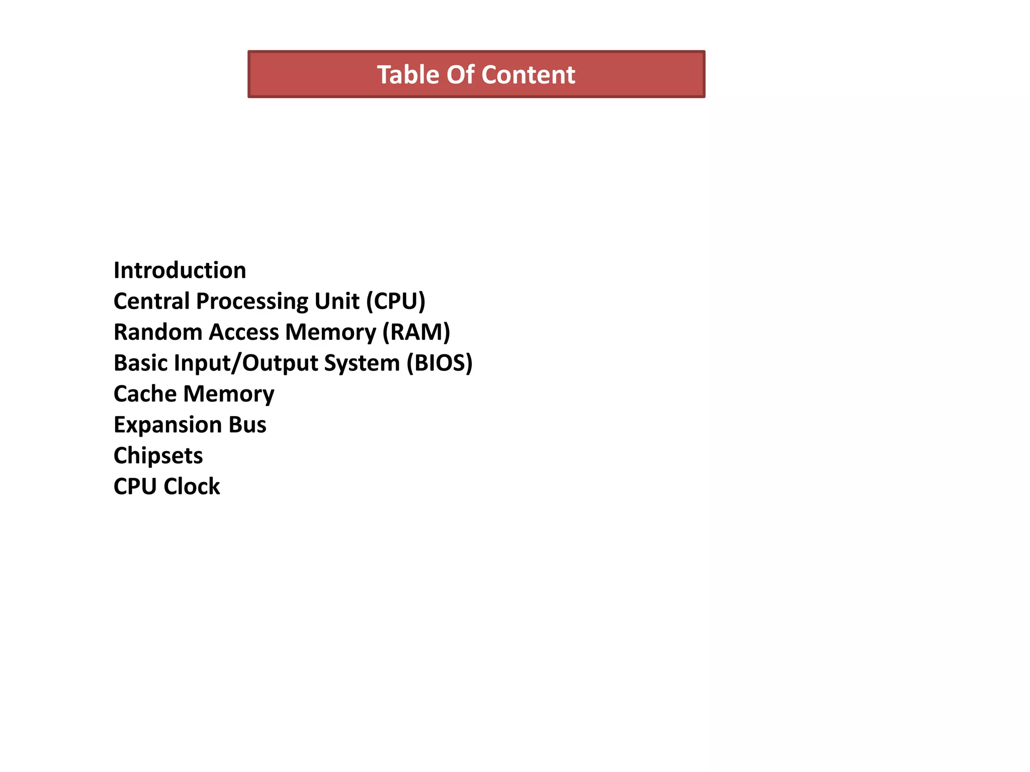 motherboard electronic components and their functions PPT