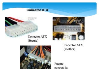 Conector ATX
Conector ATX
(fuente)
Fuente
conectada
Conector ATX
(mother)
 