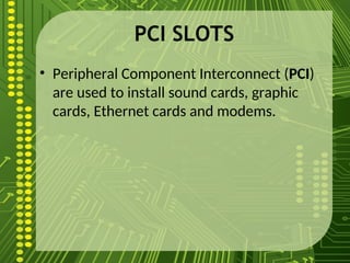 Pci Full Form In Computer MotherBoard and Its Parts_Discussion for ICT Subject | PPT