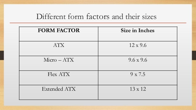 a presentation on motherboard motherboard form factor sizes