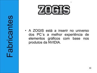 A ZOGIS está a inserir no universo dos PC´s a melhor experiência de elementos gráficos com base nos produtos da NVIDIA.  Fabricantes 