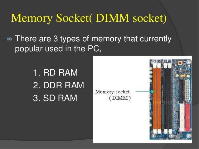 Memory slots on motherboard ppt