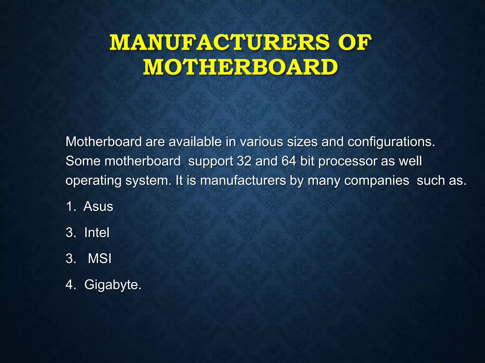 Motherboard ppt | PPTX