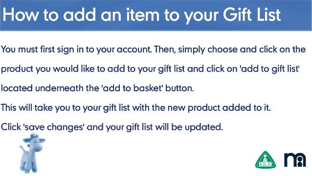 mothercare gift list guide the giftlist