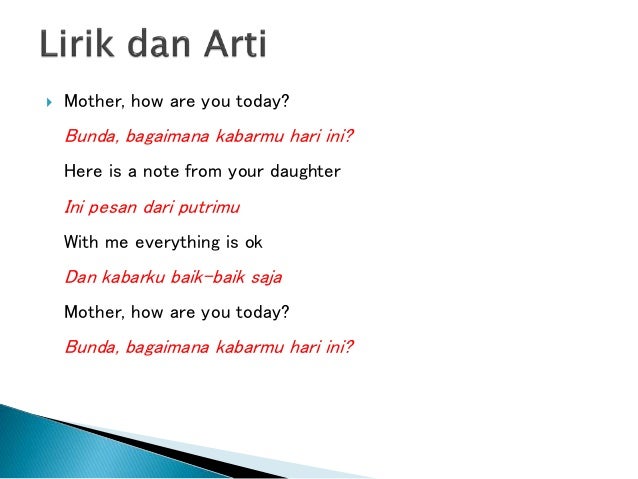 Mother How Are You To Day