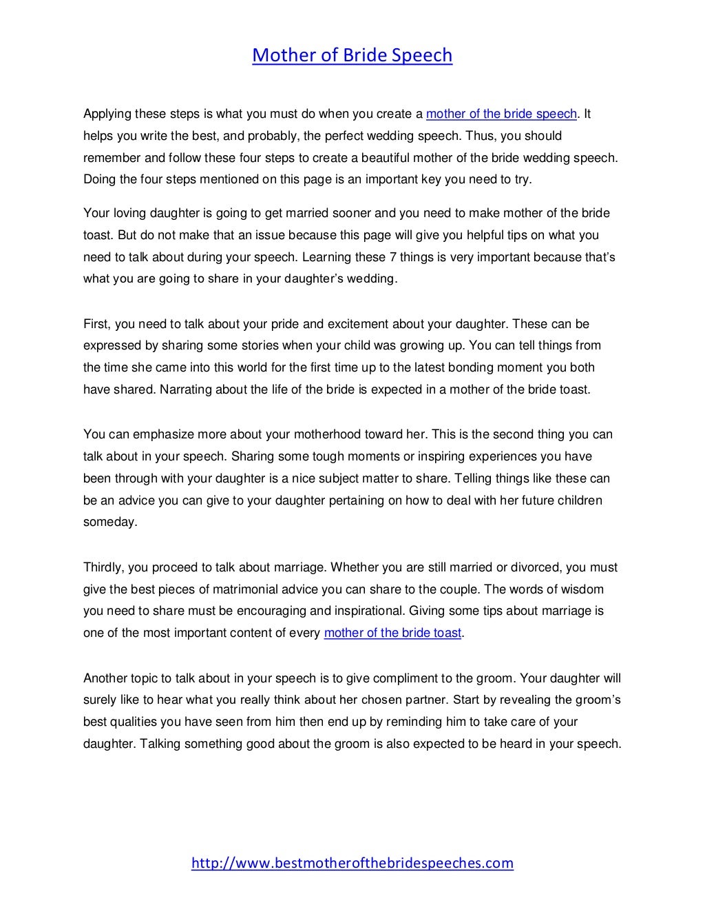 Mother of the Bride Wedding Speech 4 Steps to Create a Wonderful Sp…