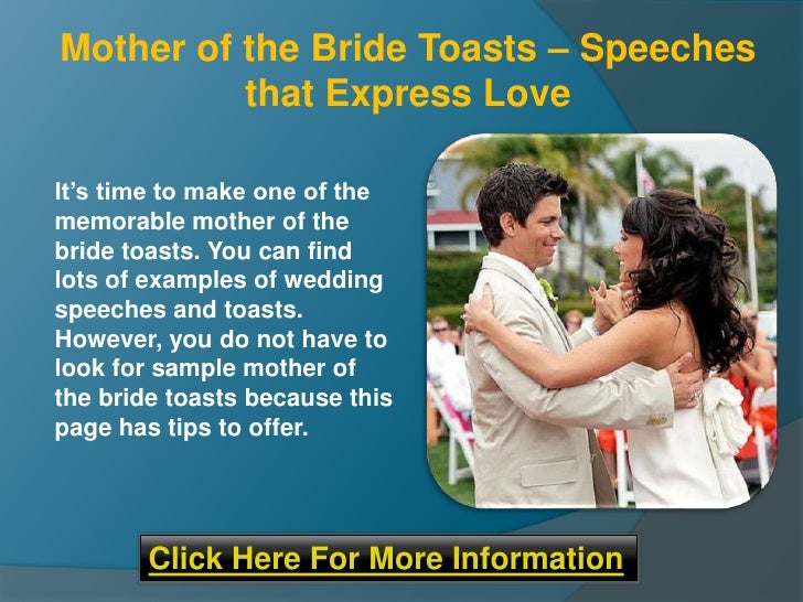 Mother of the bride toasts speeches that express love
