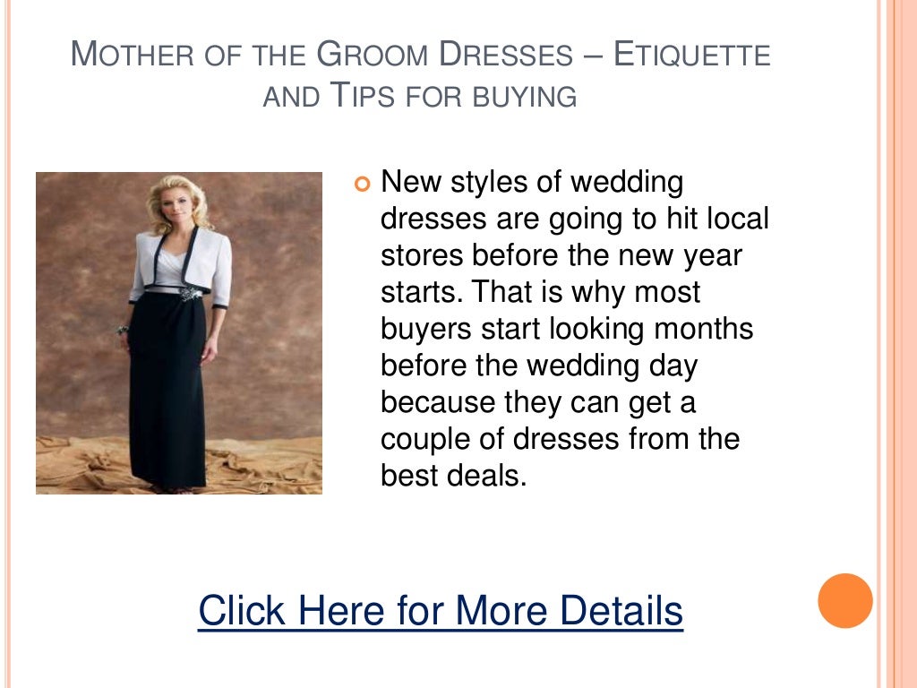 Mother of the groom dresses etiquette and