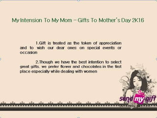 Sendmygift mother's day 2016 gifts Bangalore