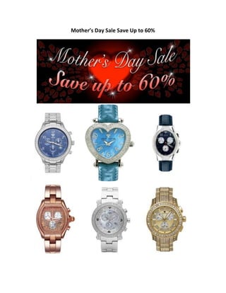 Mother’s Day Sale Save Up to 60%<br />34798024130<br />Aqua Master Watch Company was founded in the year 1999 by Family of diamond jewelers . Aqua Master has always had a passion for diamond and watches and decided to create several watches themselves with a creative fashionable look. For more information please visit : http://www.aquamasterwatch.com/<br />