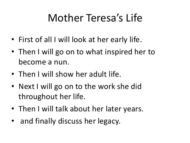 Essay mother teresa