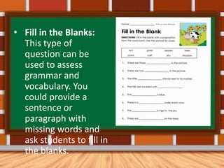 Language Learning Fill In Language Assessment Strategies(lesson 2) | PPTX