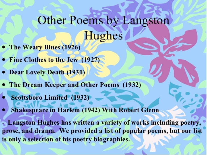 Langston hughes poems mother to son