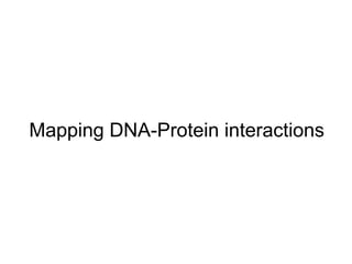 Mapping DNA-Protein interactions
 