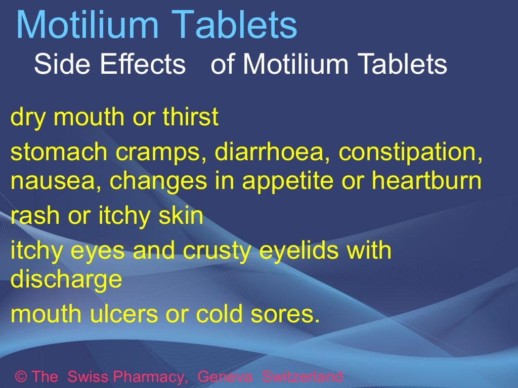 Motilium Tablets for Treatment of Gastroparesis, Nausea and Vomiting