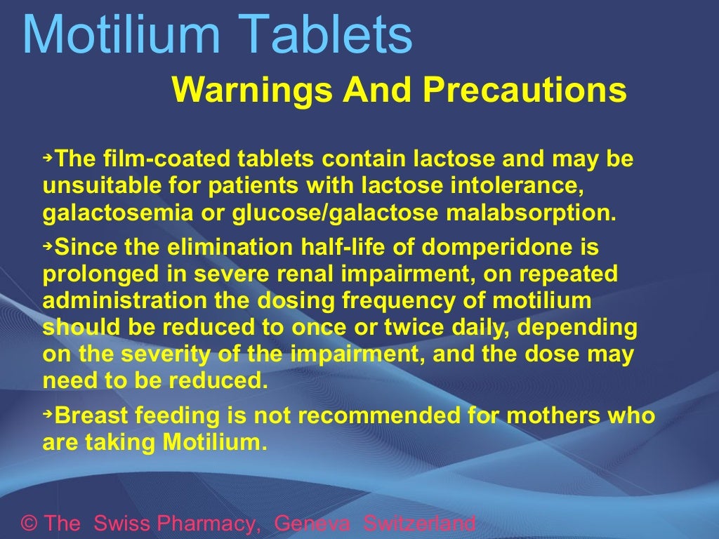 Motilium Tablets for Treatment of Gastroparesis, Nausea and Vomiting