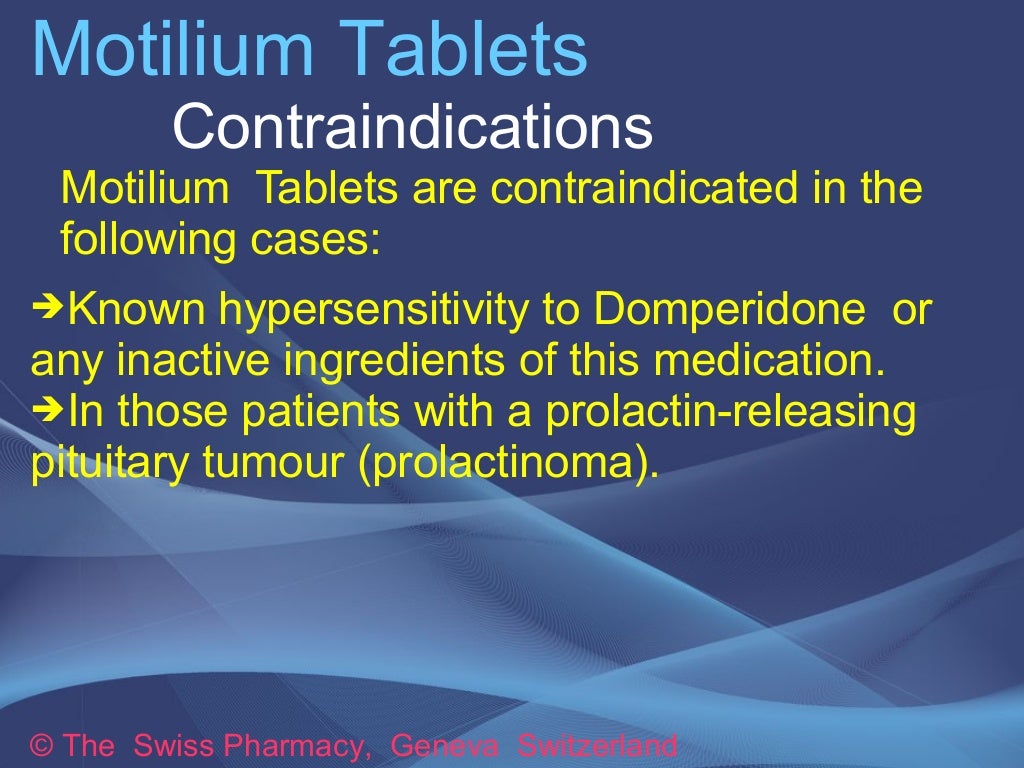Motilium Tablets for Treatment of Gastroparesis, Nausea and Vomiting
