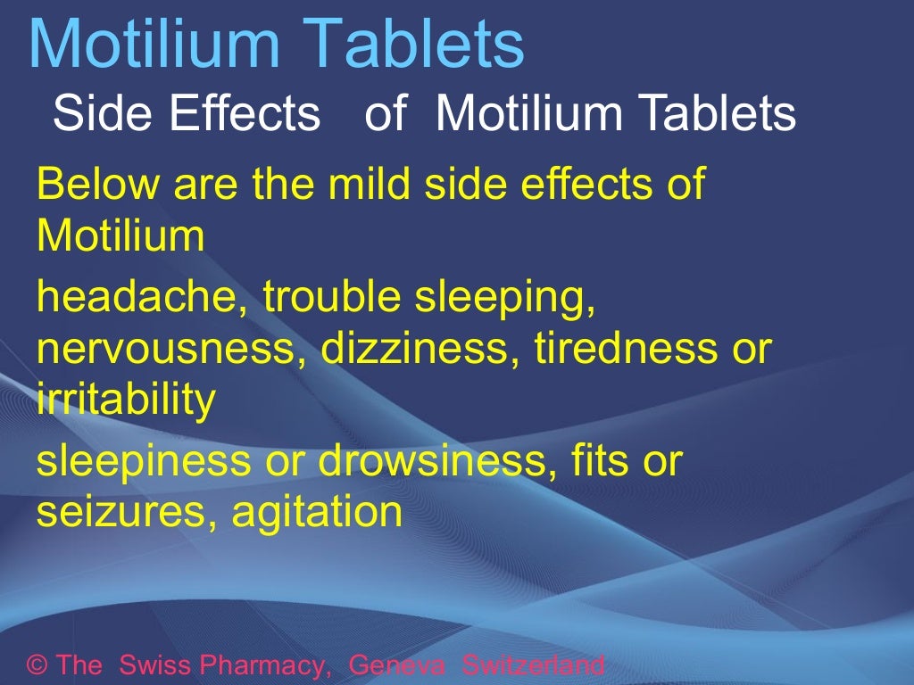 Motilium Tablets for Treatment of Gastroparesis, Nausea and Vomiting