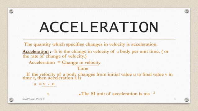 Motion ppt for class 9