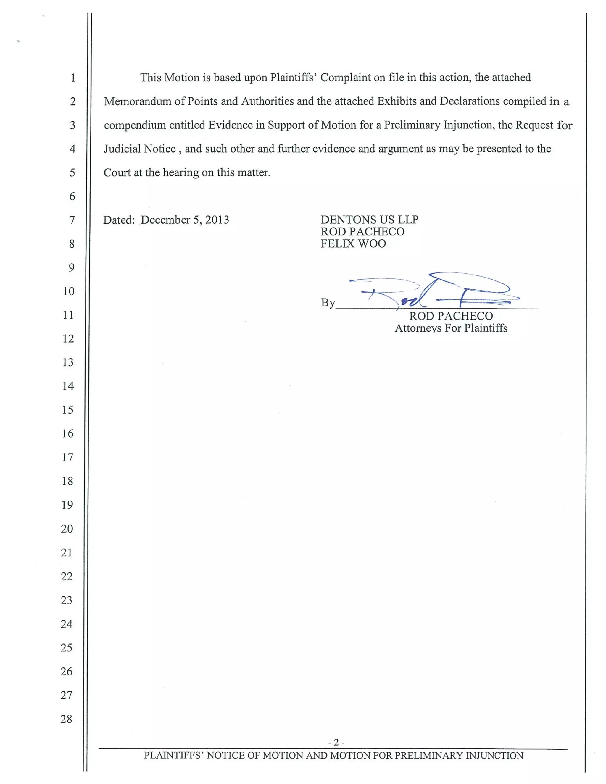 Dec. 5, 2013 Motion for pi