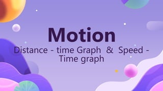 Motion
Distance - time Graph & Speed -
Time graph
 