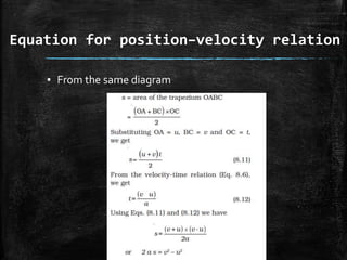 Equation for position–velocity relation
▪ From the same diagram
 