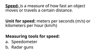 Motion Distance Time and Speed powerpoint for grade 4.pptx