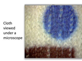 Cloth viewed under a microscope
