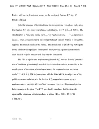 Case 1:11-cv-00307-AWT Document 37-1          Filed 09/09/11 Page 24 of 43       PageID #: 216
  !

  *+,-./0!1233!456.!5!de minimis!2785/0!,9!04.!58832/5:3.!;./02,9!"<=>!?20.)!!"'!

  @);)A)!B!$C$<D>)!!!

          E,04!04.!359FG5F.!,=!04.!?050G0.!59D!20?!2783.7.9029F!+.FG3502,9?!75H.!/3.5+!

  0450!;./02,9!"<=>!?20.?!7G?0!:.!.653G50.D!29D262DG533I)!!See!"'!@);)A)!B!$C$</>)!!J4.!

  ?050G0.!+.=.+?!0,!K59I!359D!=+,7!5!park . . .L ,+!K59 historic site . . . .L!!Id. <.7845?.?!

  5DD.D>)!!J4G?M!A,9F+.??!/3.5+3I!.962?2,9.D!0450!.5/4!;./02,9!"<=>!G?.!2?!?G:-./0!0,!5!

  ?.85+50.!D.0.+729502,9!G9D.+!04.!?050G0.)!!J42?!7.59?!0450!0,!.==./026.3I!85+02/2850.!

  29!04.!5D7292?0+5026.!8+,/.??M!/,77.90,+?!7G?0!8+,62D.!?.85+50.!/,77.90?!,9!

  .5/4!;./02,9!"<=>!?20.!5:,G0!142/4!04.I!75I!:.!/,9/.+9.D)!!

          J4.!NJOP?!+.FG3502,9?!2783.7.9029F!;./02,9!"<=>!8+,62D.!0450!04.!K8,0.90253!

  G?.!,=!359D!=+,7!5!;./02,9!"<=>!?20.!?4533!:.!.653G50.D!5?!.5+3I!5?!8+5/02/5:3.!29!04.!

  D.6.3,87.90!,=!04.!5/02,9!14.9!530.+95026.?!0,!04.!8+,8,?.D!5/02,9!5+.!G9D.+!

  ?0GDI)L!!Q$!A)N)R)!B!SS")'<5>!<.7845?2?!5DD.D>)!!T2H.!UV*OM!04.!,:-./026.!,=!04.!

  8G:32/!/,77.90!59D!+.62.1!29!04.!;./02,9!"<=>!8+,/.??!2?!0,!.9?G+.!5F.9/I!

  D./2?2,9%75H.+?!456.!04.!=G33!:.9.=20!,=!62.1?!59D!/,9/.+9?!,=!290.+.?0.D!85+02.?!

  :.=,+.!75H29F!5!D./2?2,9)!!J4.!NJO!?8./2=2/533I!759D50.?!0450!;./02,9!"<=>!

  588+,653!:.!290.F+50.D!1204!04.!5953I?2?!29!5!=2953!VW;!,+!RXY)!!Q$!A)N)R)!

  B!SS")'<:>)!




  "#"$%$#&"%'$#()&!                               &(!
 