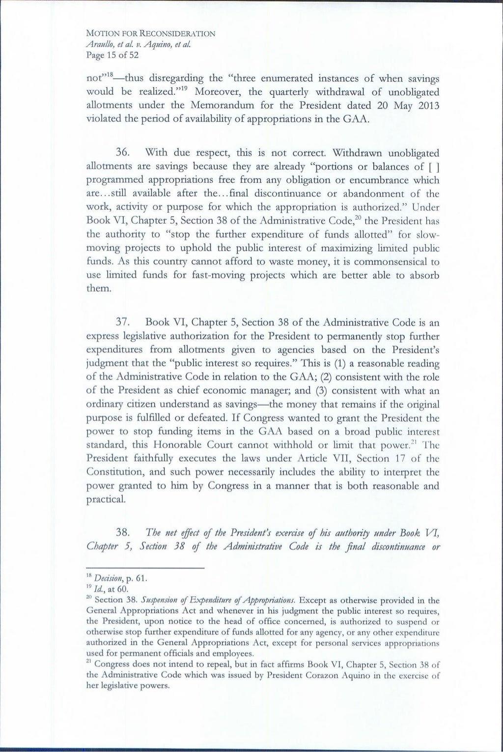 Motion for reconsideration