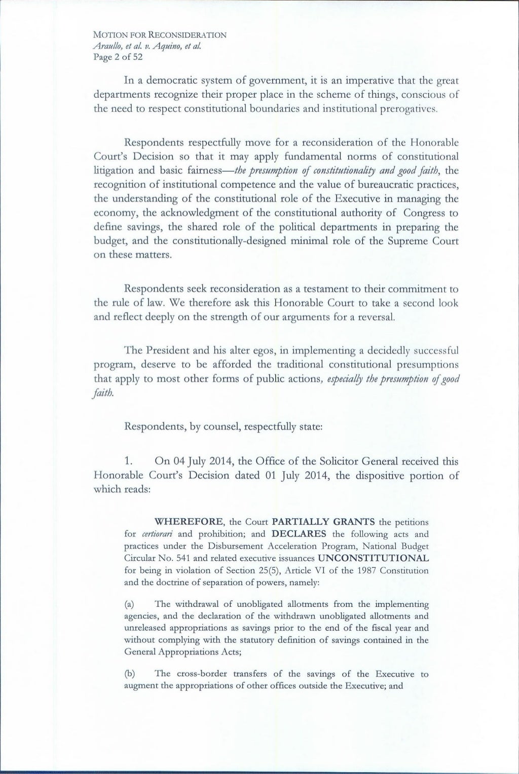Motion for reconsideration