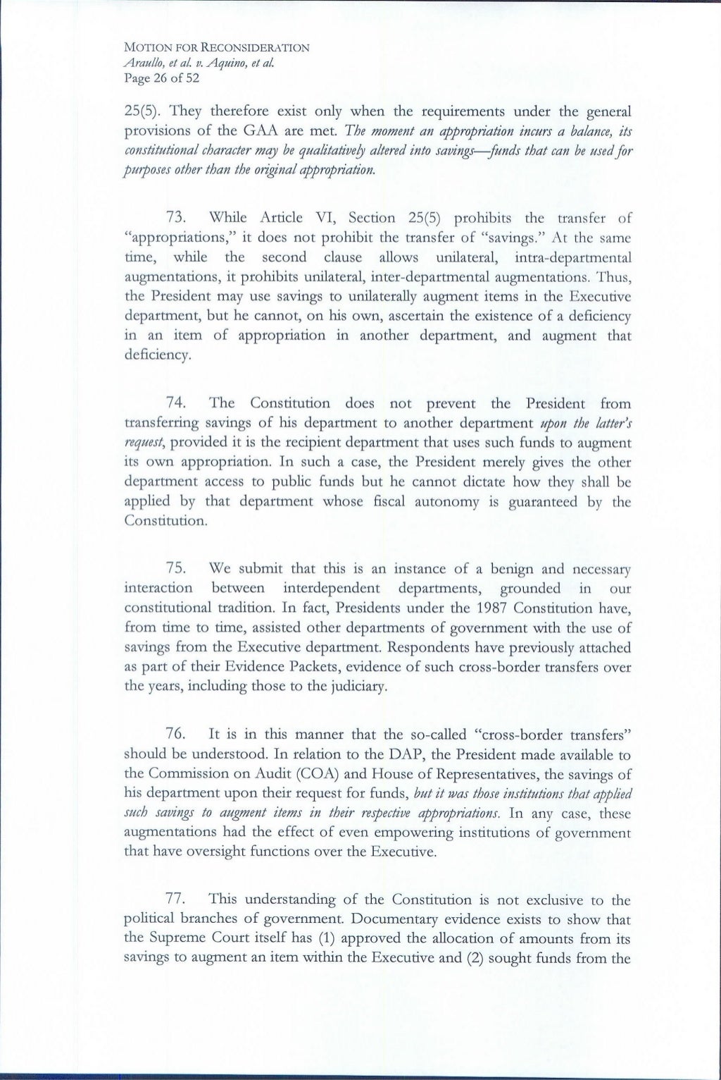 Motion for reconsideration