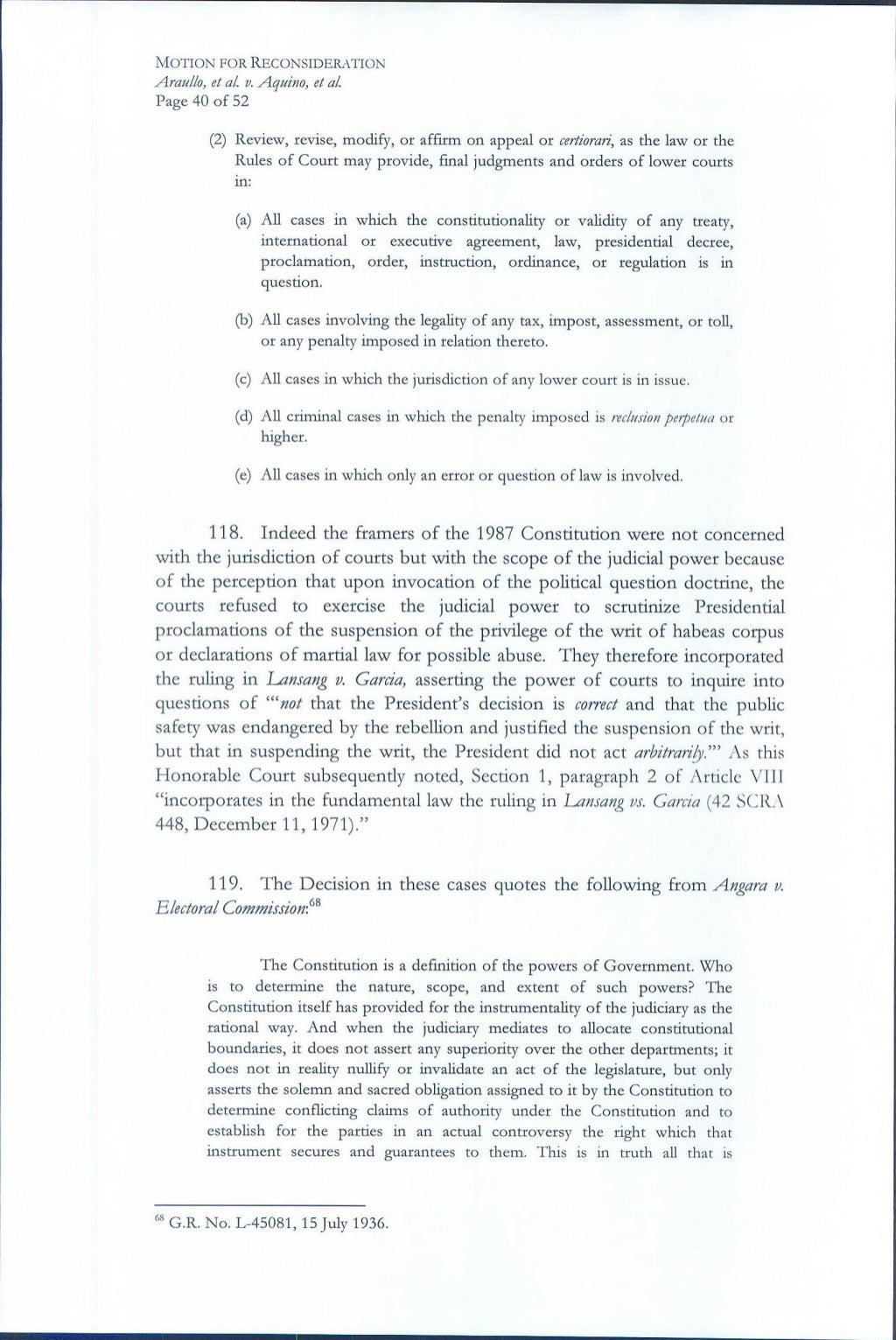 Motion for reconsideration