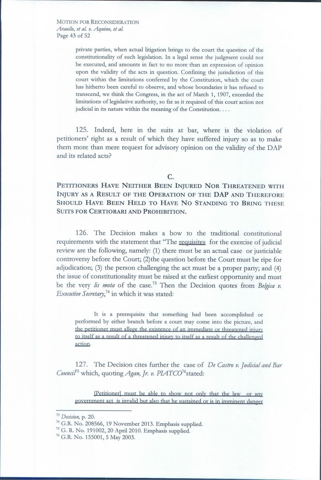 Motion for reconsideration