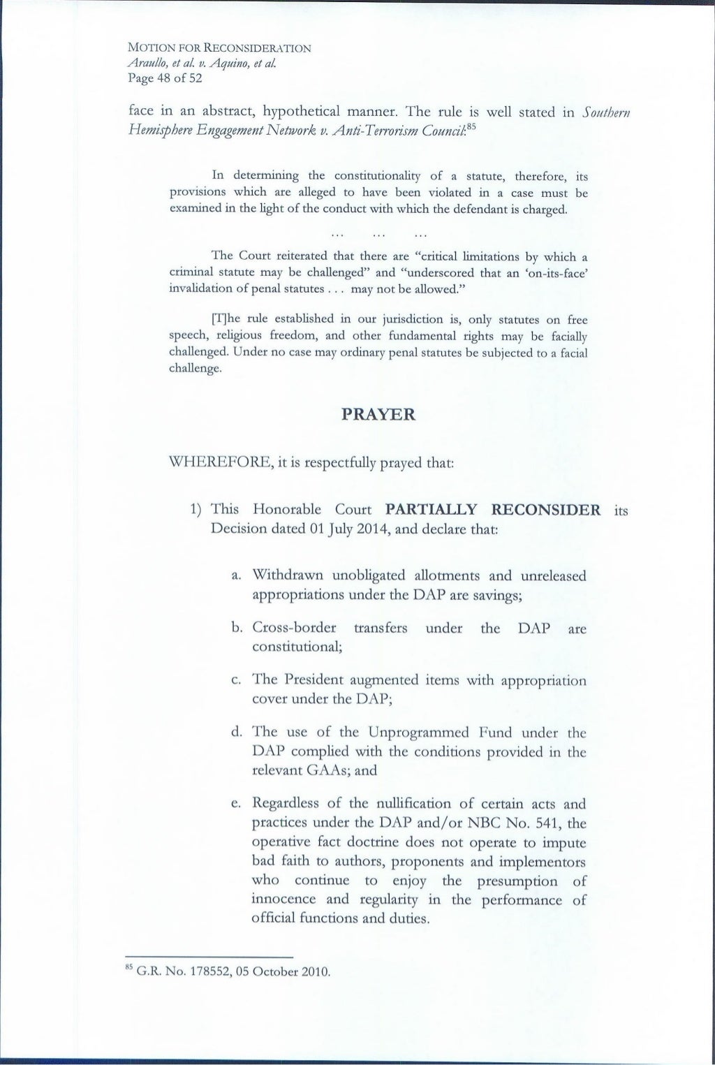 Motion for reconsideration