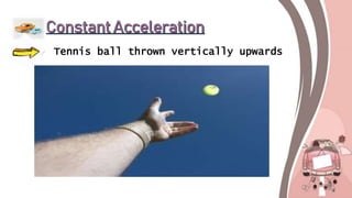 Tennis ball thrown vertically upwards
 