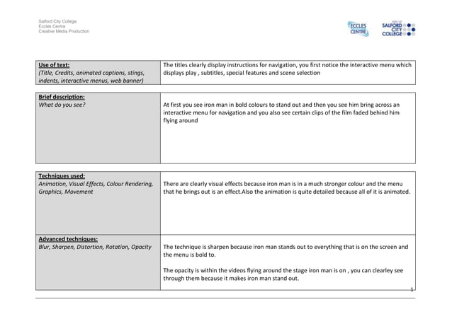 Motion graphics and_compositing_video_analysis_worksheet | PPT