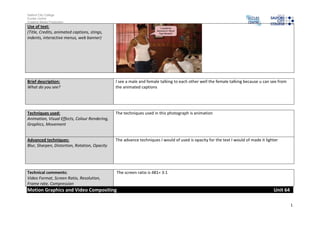 Motion graphics and_compositing_video_analysis_worksheet 4 | PPT