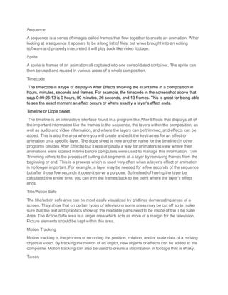 Motion graphics Terminology | PDF