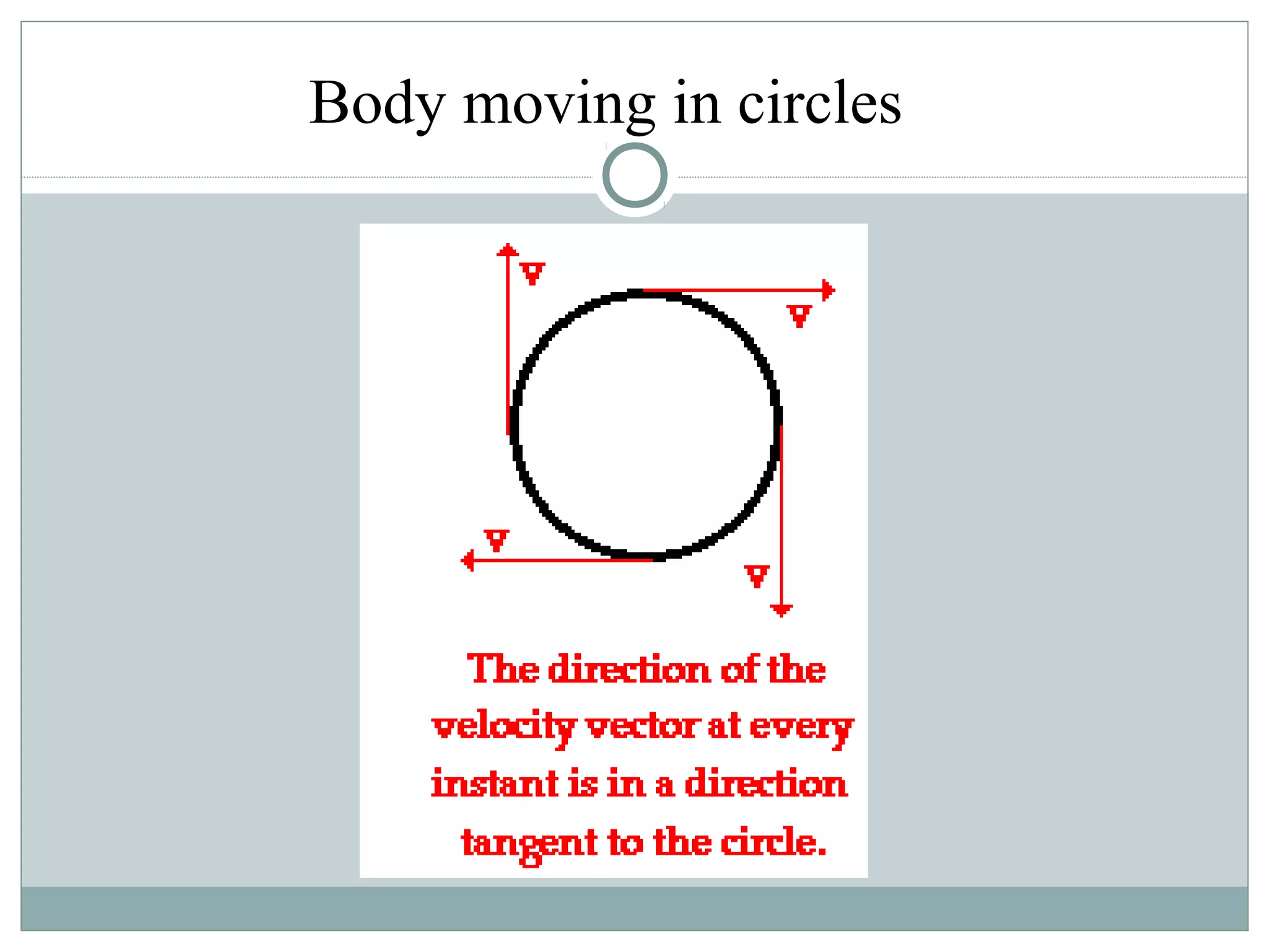 Body moving in circles