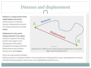 Distance and displacement
 