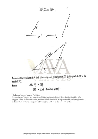 Motion in a plane notes class 11 | PDF