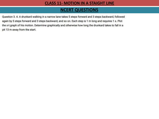 CLASS 11- MOTION IN A STAIGHT LINE
NCERT QUESTIONS
 