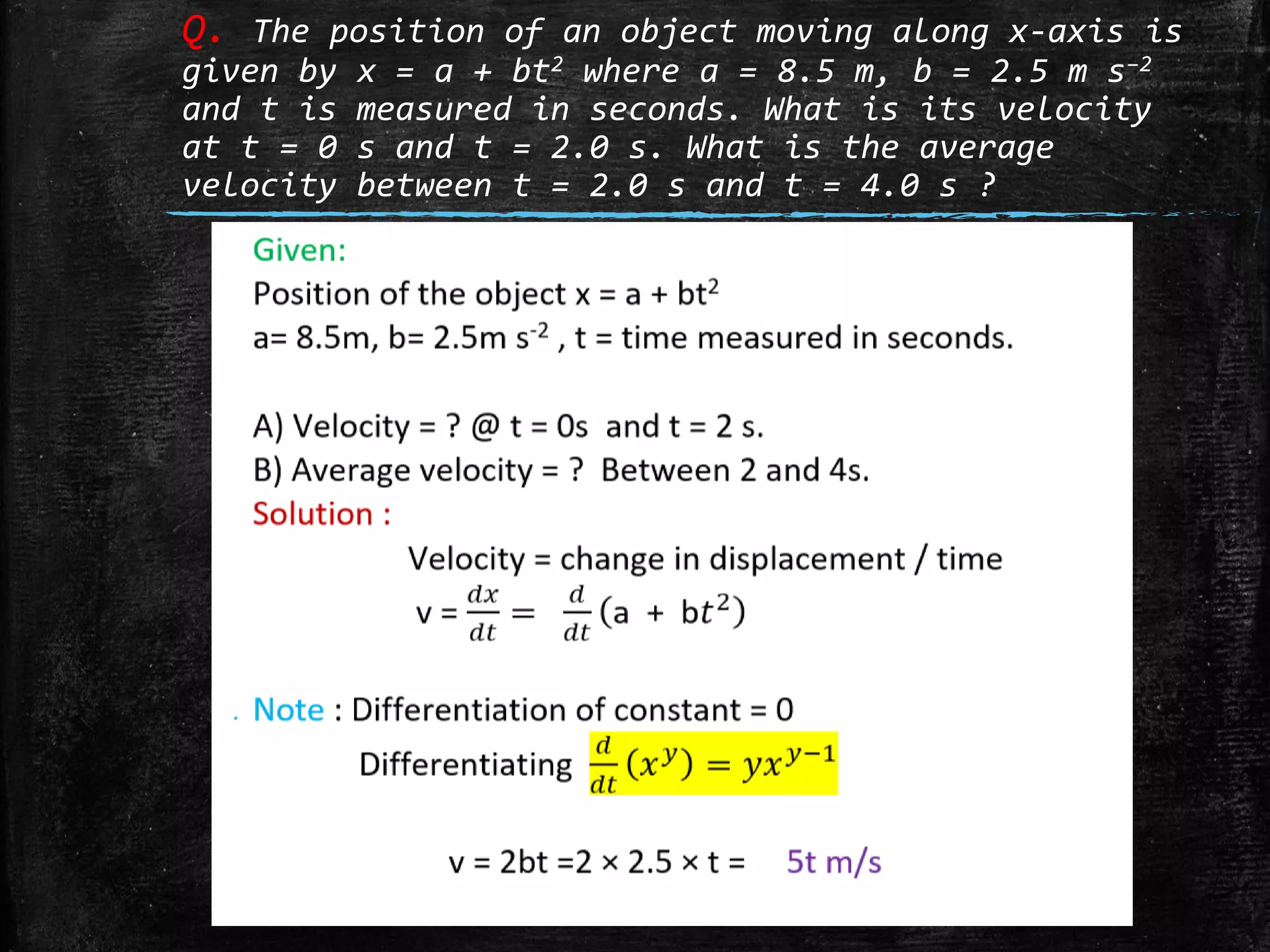 chapter 2 : Motion in a straight line | PDF